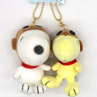 PEANUTS | Snoopy & Woodstock Plush Keychain Mascot Holder Set H180×W130×D70mm & H180×W130×D70mm