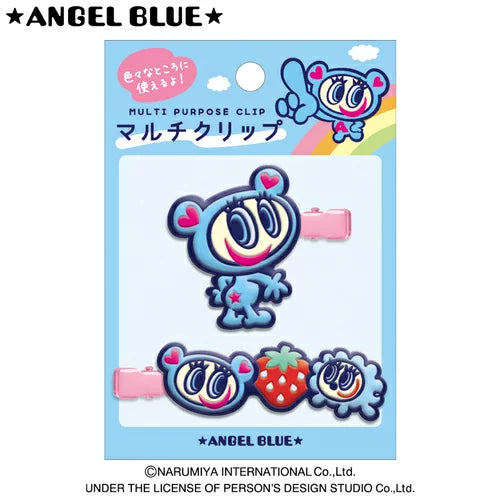 Angel Blue | Slim Multi Mascot Hair Clip Set H40×W50mm