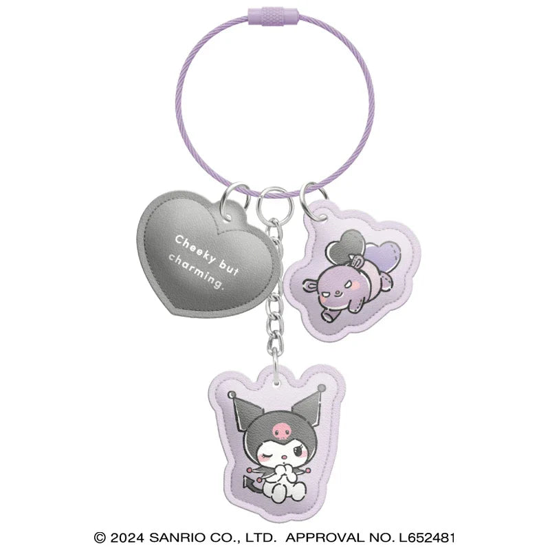 Sanrio | 3-Row Keychain/Key Ring/Key Holder Kuromi H140×W80×D15Mm