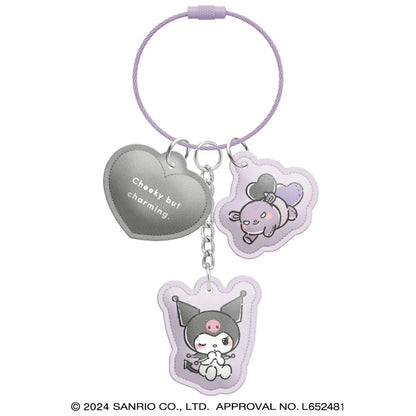 Sanrio | 3-Row Keychain/Key Ring/Key Holder Kuromi H140×W80×D15Mm