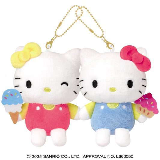SANRIO x CRUX | Hello Kitty & Hello Mimmy Nico Large Magnetic Plush Keychain Set 160 x 160 x 70mm (Sweets)