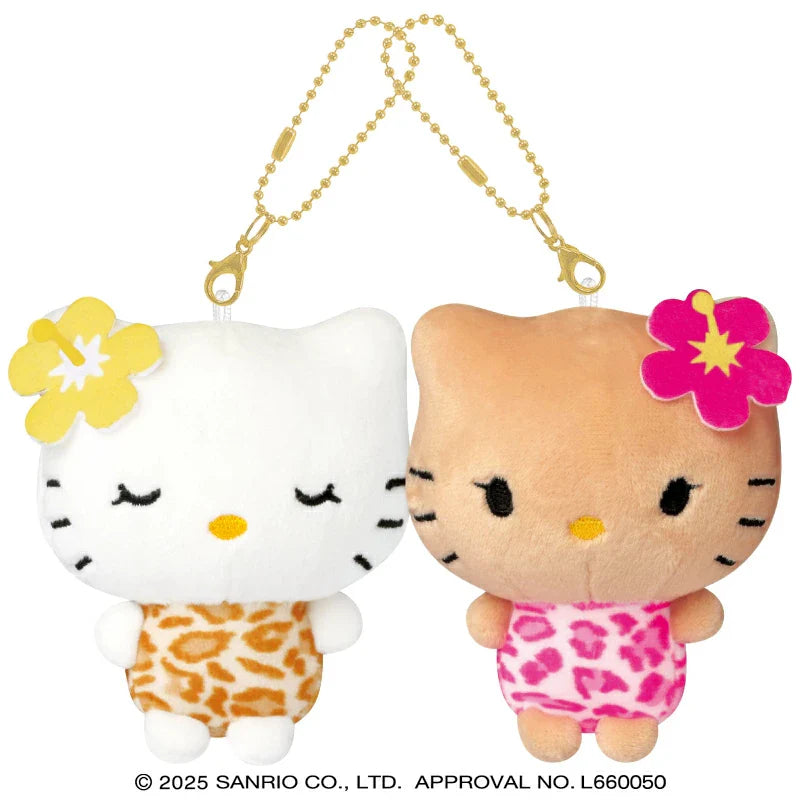SANRIO x CRUX | Hello Kitty Tanned & Hello Mimmy Leopard Print Nico Magnetic Plush Keychain Set 170 x 130 x 55mm (Gal