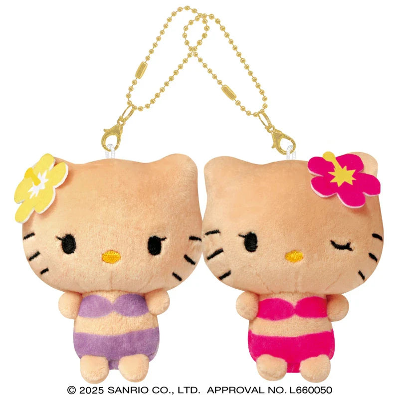 SANRIO x CRUX | Hello Kitty Tanned & Hello Mimmy Suntan Nico Magnetic Plush Keychain Set 170 x 130 x 55mm (Gal Kitty