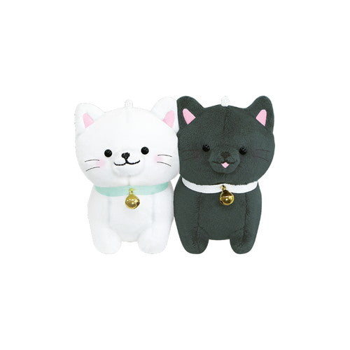 CRUX | Plush Keychain with Magnet set W115×H150×D80mm (White Cat/Black Cat)