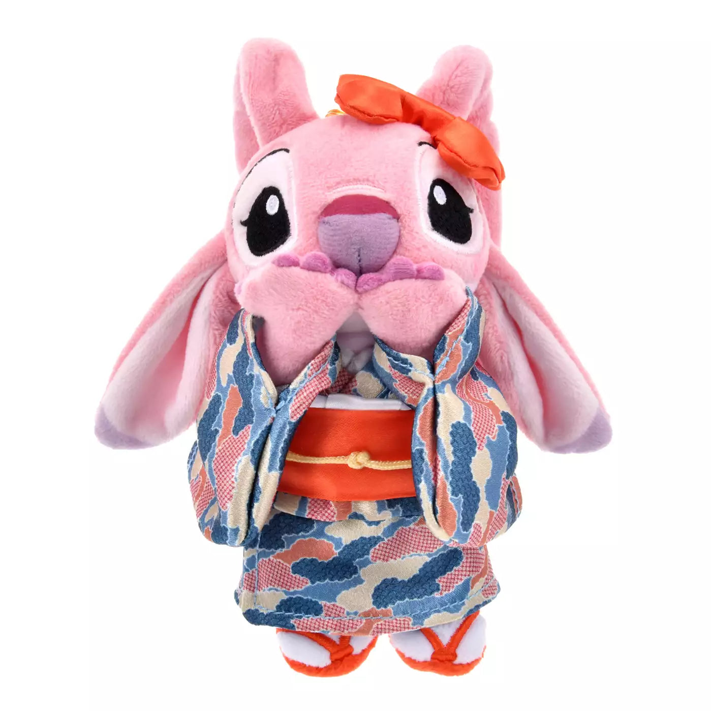 DISNEY | Kimono Angel Mascot Holder Plush Keychain Stitch and Angel 14×14×7cm Collectio (Japan Original))