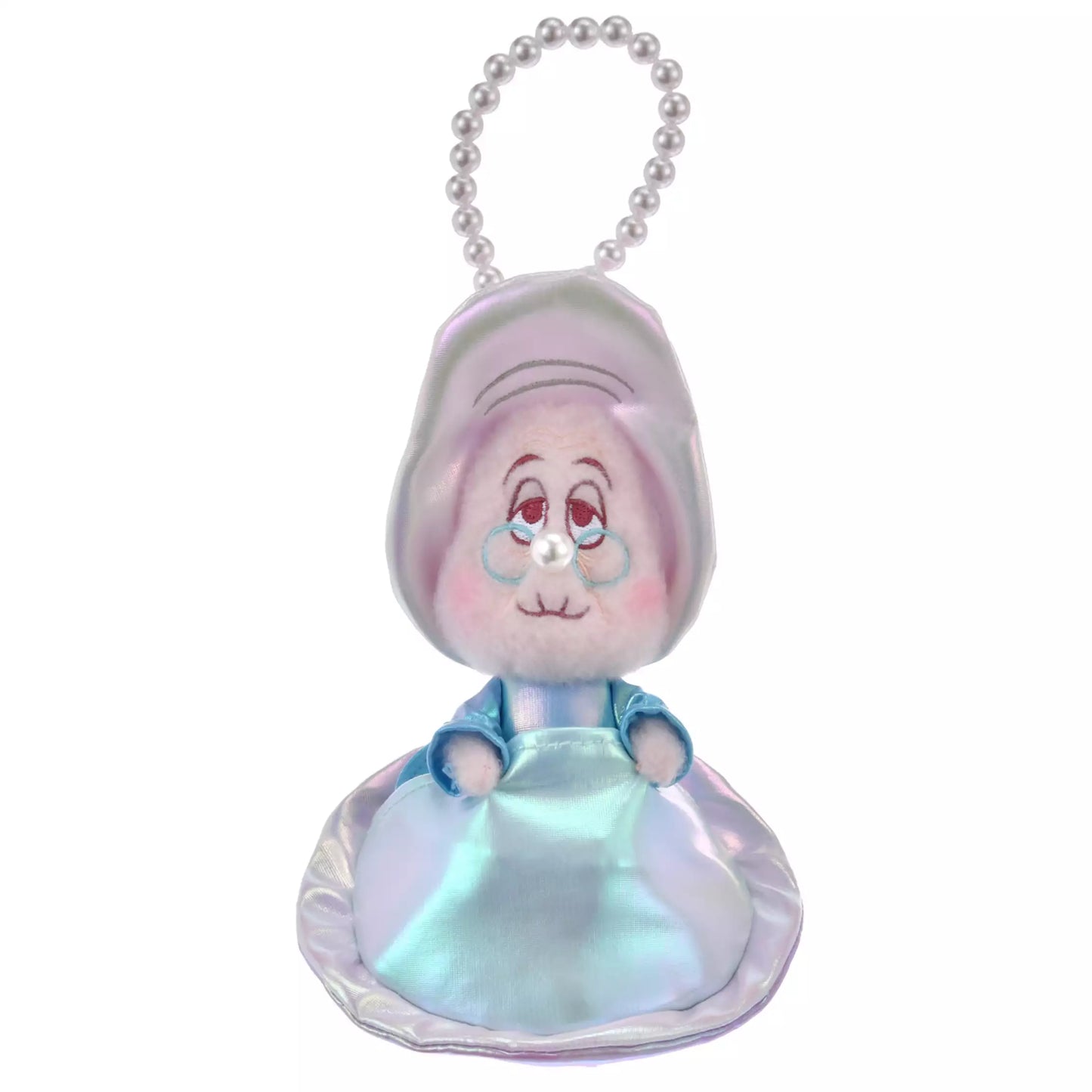 DISNEY | Alice Granny Oyster Plush Keychain with Pearl Chain 18 x 11.5 x 10.5cm (Aurora Young Oyster)