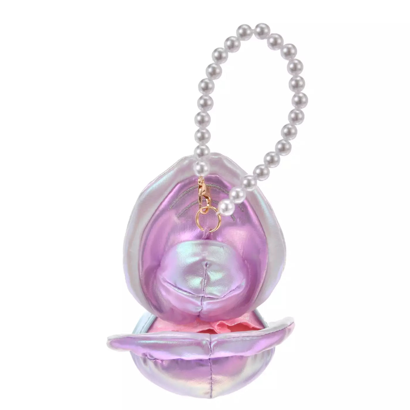DISNEY | Curious Young Oyster Plush Keychain with Pearl Chain 15.5 x 9 x 8cm (Aurora Young Oyster)
