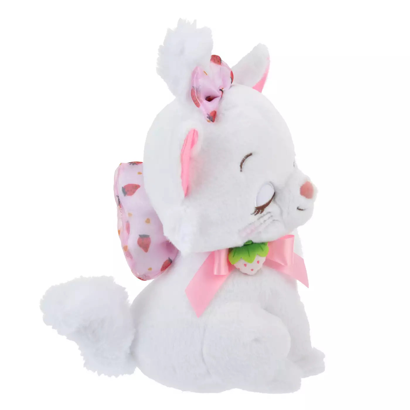 Disney | Japan Ichigo Strawberry Marie Cat Plush Doll Approx.27Cm 东京迪士尼 玛丽猫 毛绒玩偶公仔（草莓限定）