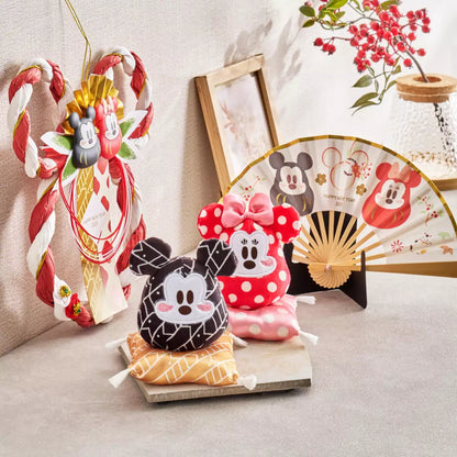 Disney | Tokyodisneystore Mickey & Minnie Mouse Plush Doll H9.5×W9×D9Cm (New Year 2025 - Daruma)