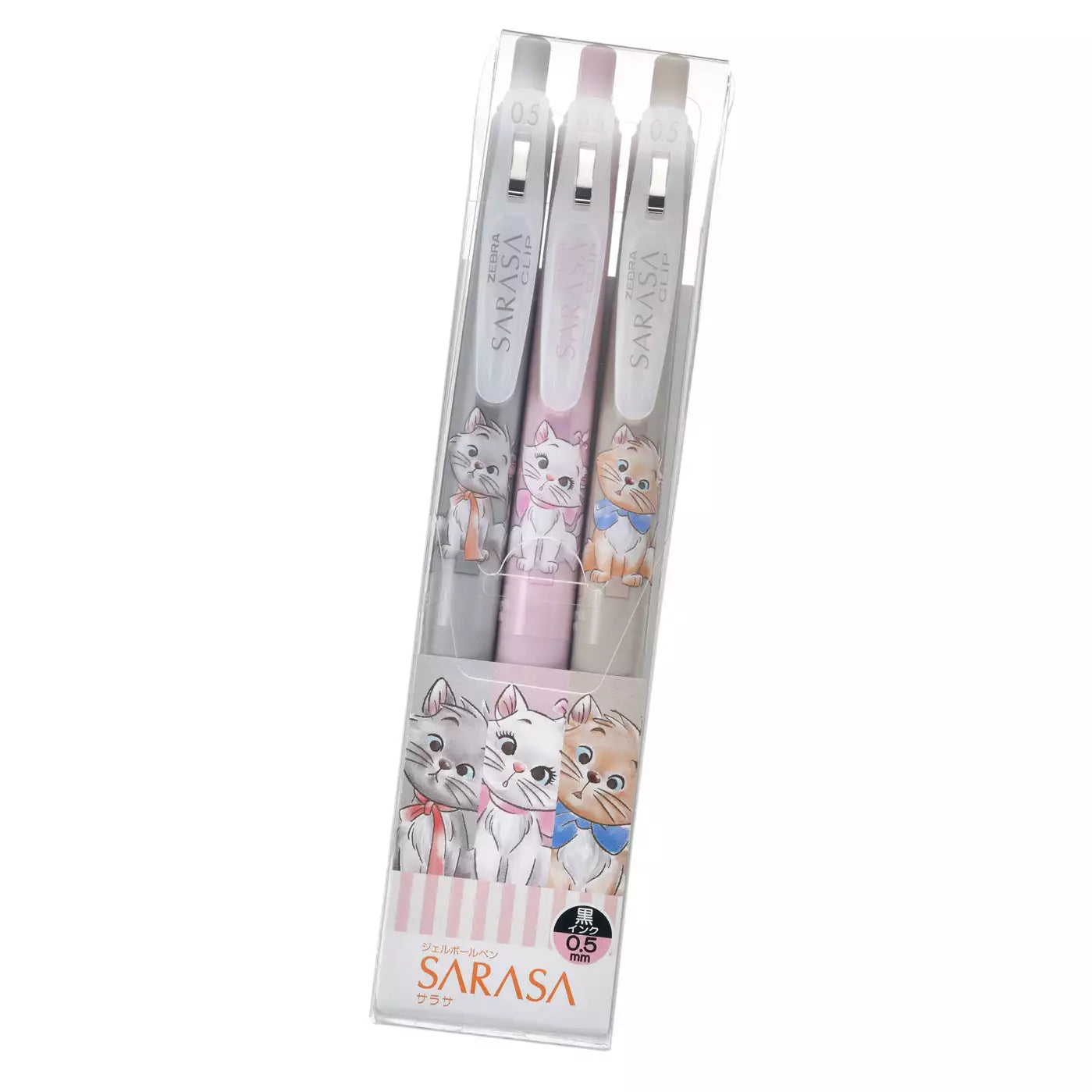 DISNEY | Aristocats Sarasa Clip Gel Pen Set Marie Berlioz Toulouse Cat Black (DISNEY CAT DAY 2025)