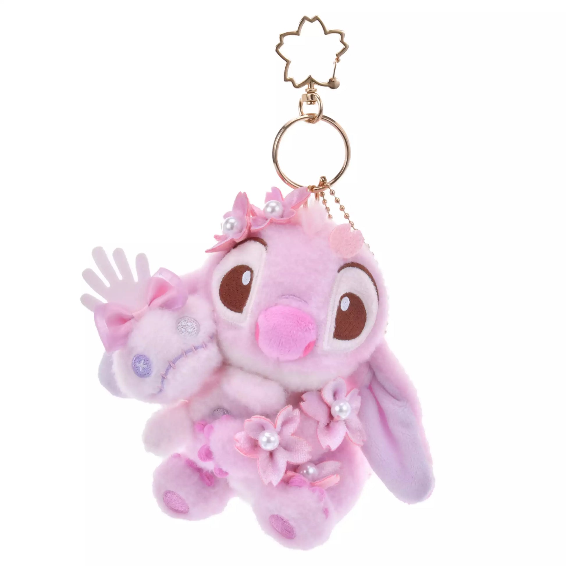 DISNEY | Tokyo Disney Store Stitch & Scrump Plush Keychain Mascot Holder 14.5×8×9.5cm (Sakura 2025)
