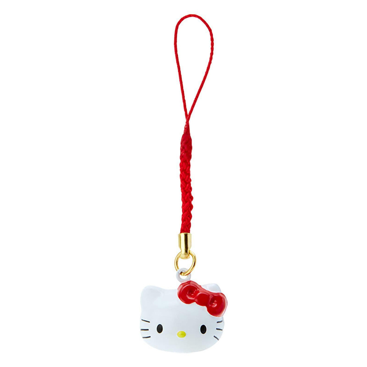 Sanrio | Face Shaped Bell Netsuke Charm Strap Brass Hello Kitty 5.3 X 4.7 2.6Cm