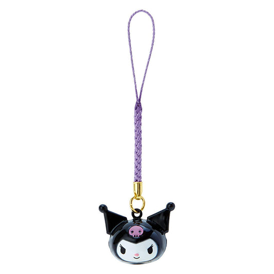 Sanrio | Face Shaped Bell Netsuke Charm Strap Brass Kuromi 5.3 X 4.7 2.6Cm