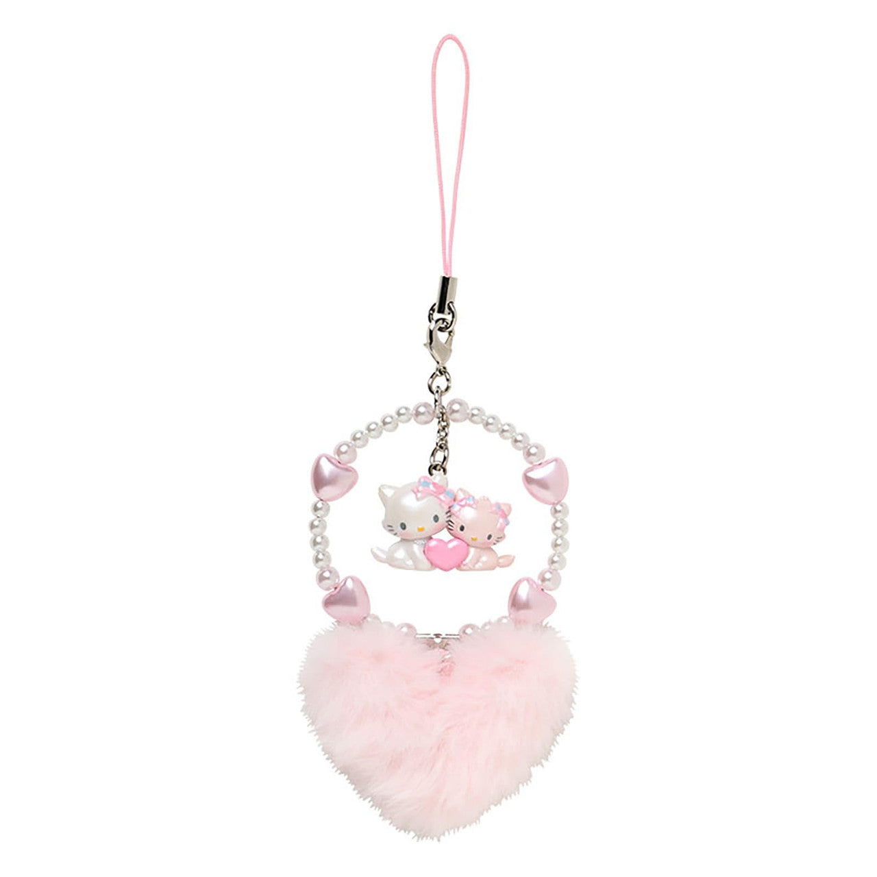 Sanrio | Charmmy Kitty Strap Phone Charm 5.3×2×17Cm (Heisei-Born Character Fluffy Heart)