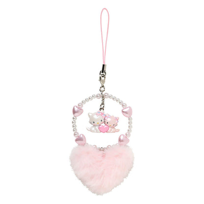 Sanrio | Charmmy Kitty Strap Phone Charm 5.3×2×17Cm (Heisei-Born Character Fluffy Heart)