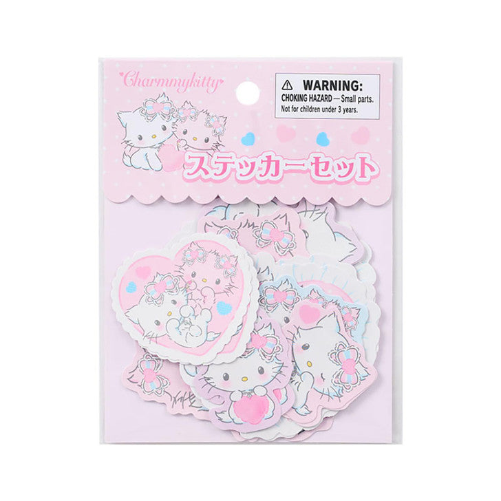Sanrio | Charmmy Kitty Sticker Set 12×9.5×11Cm (Heisei-Born Character Fluffy Heart)