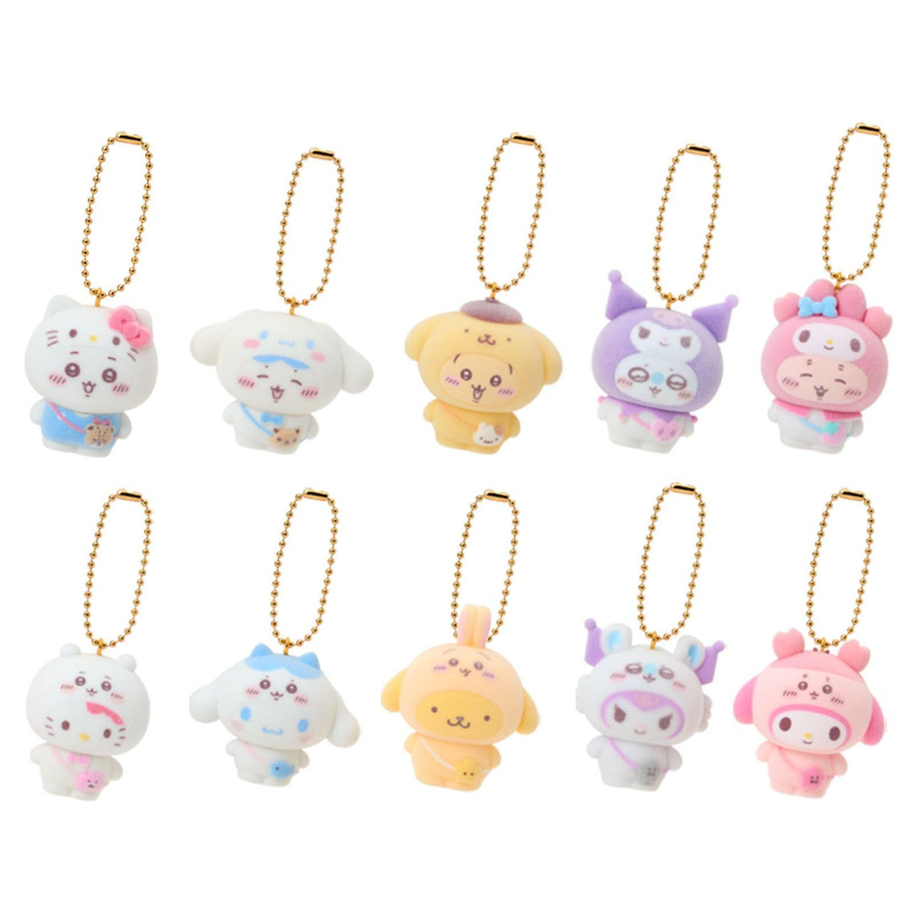 SANRIO x CHIIKAWA | Secret Flocked Mascot Charm Blind Box 50×37×53mm