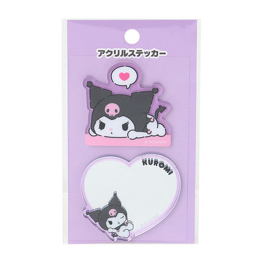 SANRIO | Kuromi Acrylic Sticker & Sticky Mirror Set 53×3×45mm