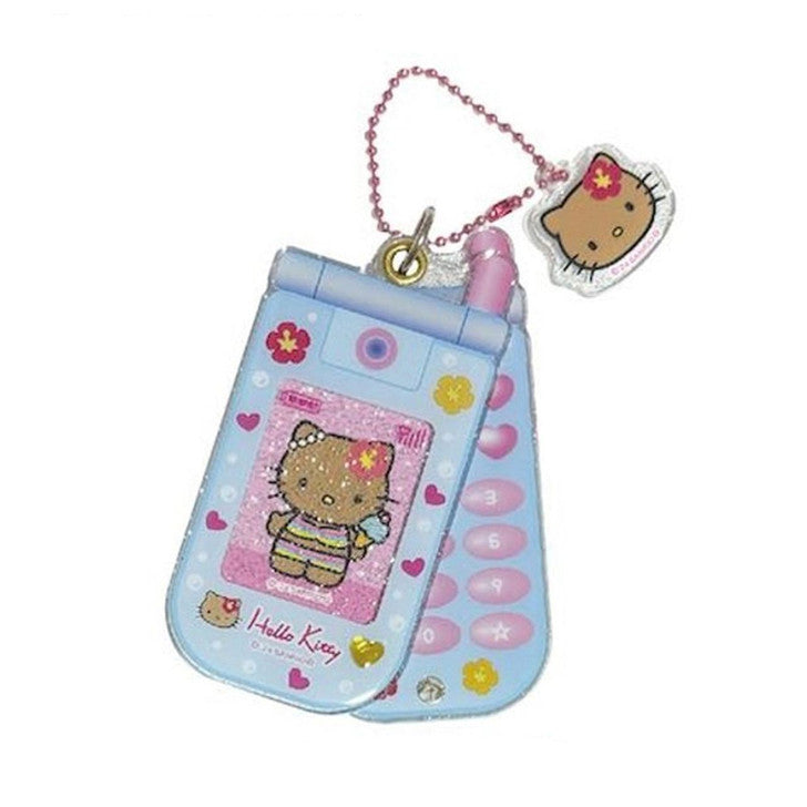 Sanrio | Hello Kitty Slide Flip Phone Keychain 4.5×0.7×9Cm (Sunburn Tan Kitty)