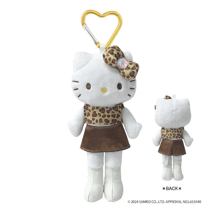【Limit 1/Customer】Sanrio | Hello Kitty Plush Keychain Style Up H147Ｘw70Mmｘd42Mm (Brown Leopard)
