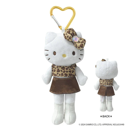 【Limit 1/Customer】Sanrio | Hello Kitty Plush Keychain Style Up H147Ｘw70Mmｘd42Mm (Brown Leopard)