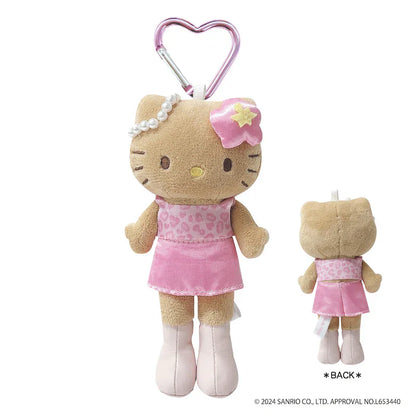 【Limit 1/Customer】Sanrio | Hello Kitty Plush Keychain Style Up H147Ｘw70Mmｘd42Mm (Pink Leopard)