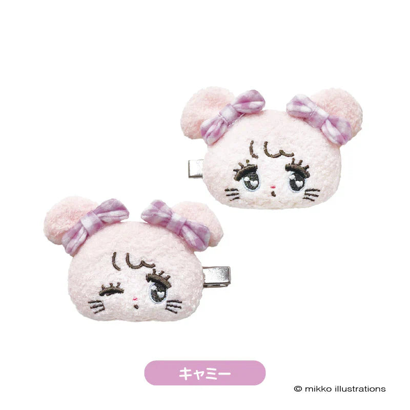 Mikko Illustrations | Mascot Hair Clip Set 62×80×34mm (Cammy Ribbon)