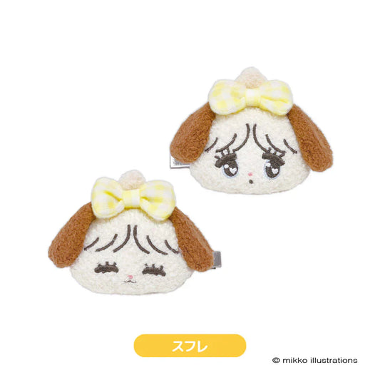 Mikko Illustrations | Mascot Hair Clip Set 62×80×34mm (Souffle Ribbon)