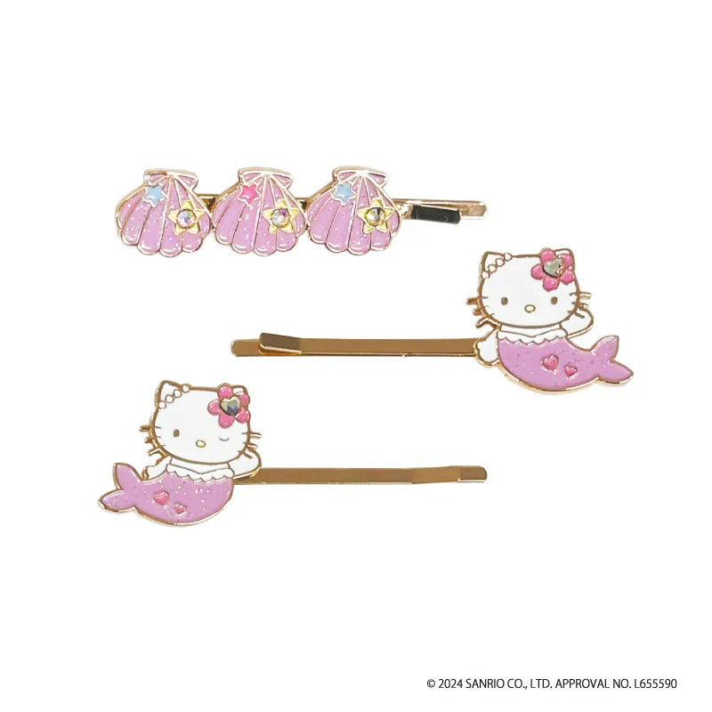 SANRIO | Hello Kitty Hairpin Set Mermaid 3-Piece Shell (Pink)