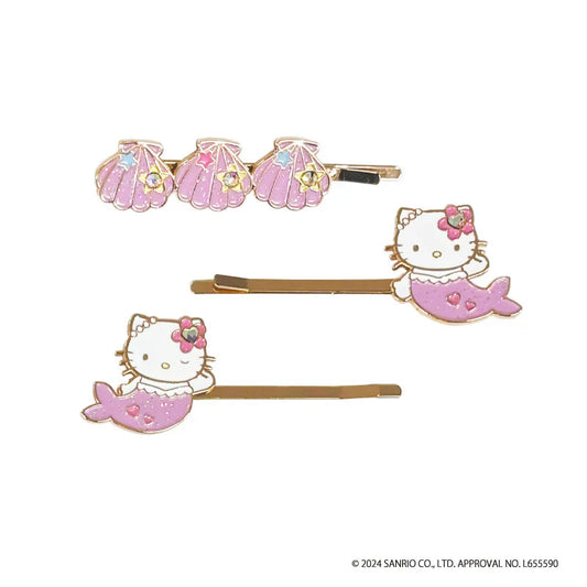 SANRIO | Hello Kitty Hairpin Set Mermaid 3-Piece Shell (Pink)