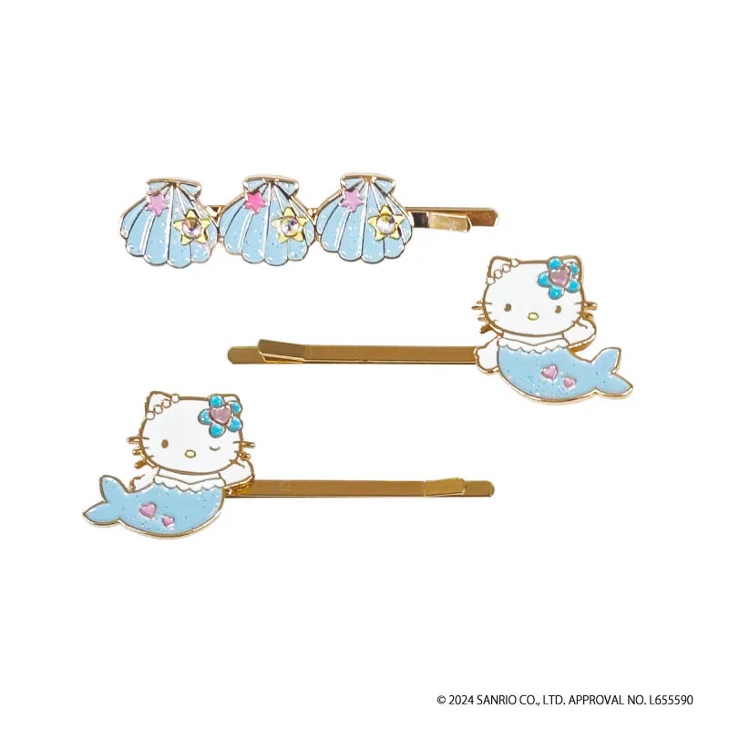 SANRIO | Hello Kitty Hairpin Set Mermaid 3-Piece Shell (Blue)