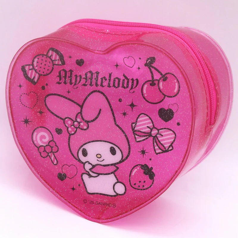 SANRIO | My Melody Heart Shaped Clear Pouch with Zipper 115×120×65mm
