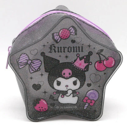 SANRIO | Kuromi Star Shaped Clear Pouch with Zipper 115×120×65mm