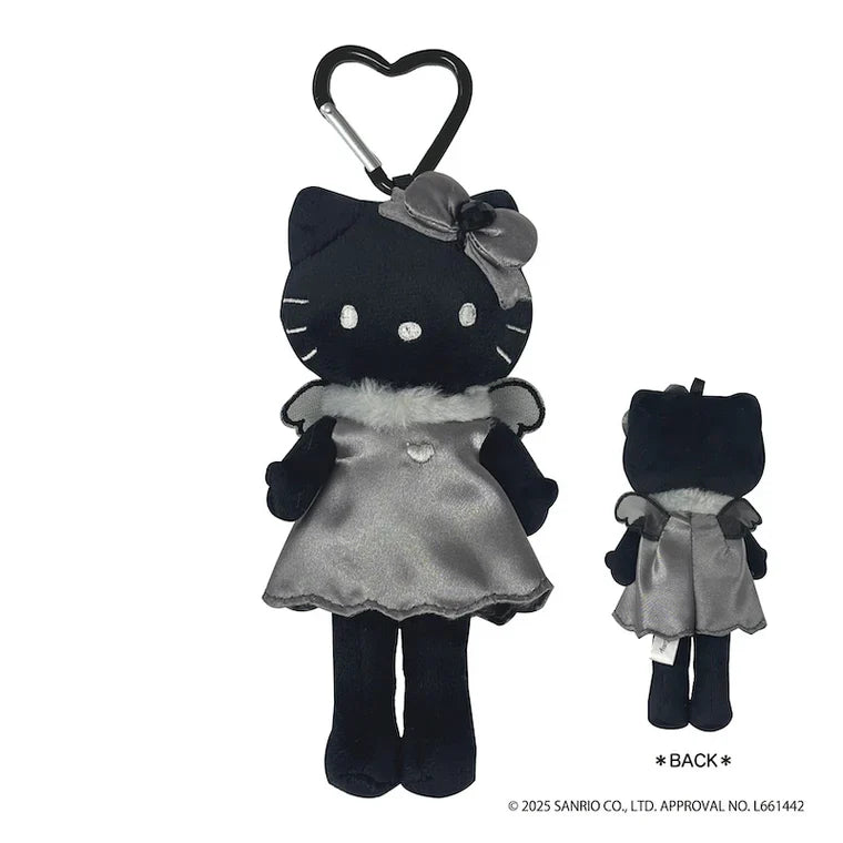 SANRIO | Hello Kitty Style Up Plush Keychain Bag Charm Mascot Holder 90x40x150mm (Black Angel)