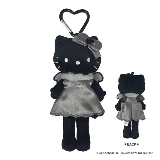 SANRIO | Hello Kitty Style Up Plush Keychain Bag Charm Mascot Holder 90x40x150mm (Black Angel)