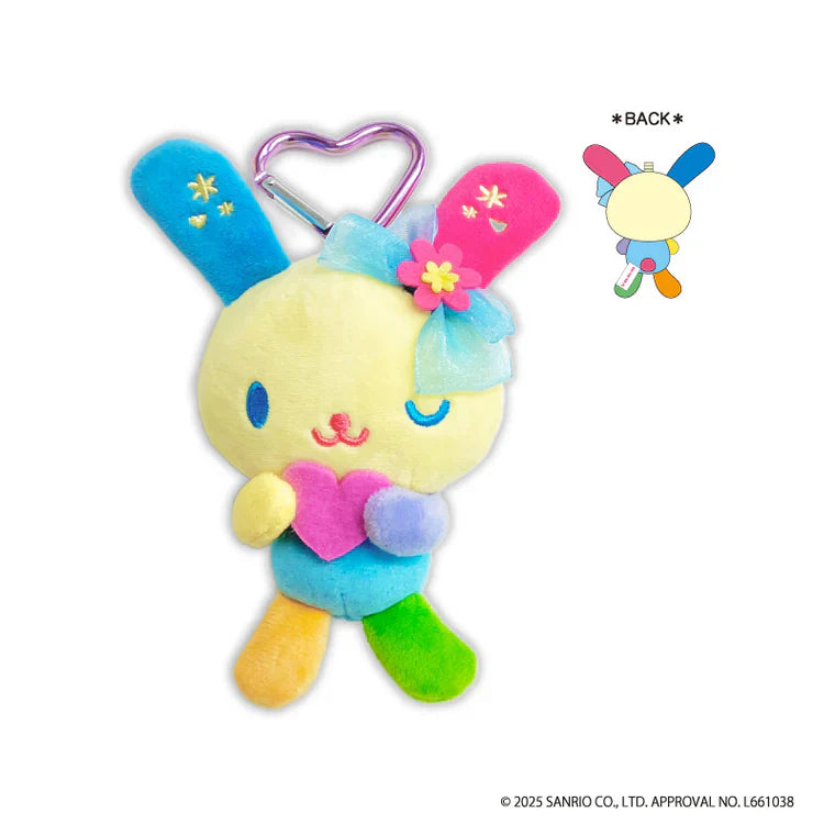 SANRIO | Usahana Mascot Holder Plush Keychain Bag Charm 50×75×138mm (Heart Wink)