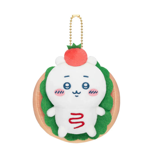 CHIIKAWA | Chiikawa Mascot Holder Plush Keychain Bag Charm 120×100×50mm (Sandwich/Hot Dog)