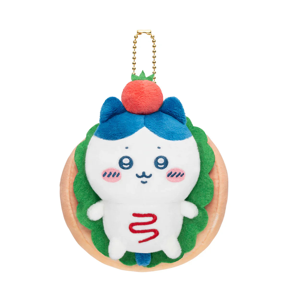 CHIIKAWA | Hachiware Mascot Holder Plush Keychain Bag Charm 120×100×50mm (Sandwich/Hot Dog)