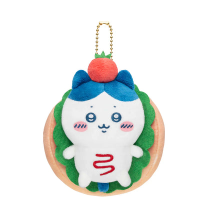 CHIIKAWA | Hachiware Mascot Holder Plush Keychain Bag Charm 120×100×50mm (Sandwich/Hot Dog)