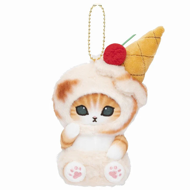 Mofusand | Mascot Holder Plush Keychain H140×W75×D90Mm (Ice Cream) Caramel