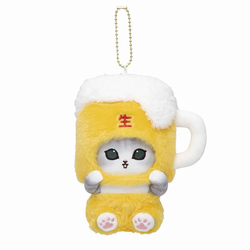 Mofusand | Mascot Holder Plush Keychain H165×W115×D80Mm (Beer Cat Nyan)
