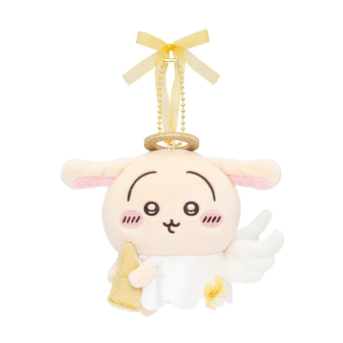 【Limit 1】Nagano Characters | Chiikawa Usagi Fuwapata Angel Mascot Holder Bag Charm Plush Keychain 105x130x65mm