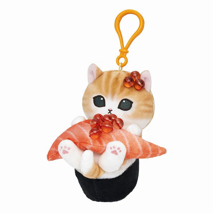 MOFUSAND | Mascot Holder Plush Keychain 110×120×130mm (Sushi-like Cat Nyan: Salmon Roe)