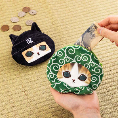 MOFUSAND | Secret Mini Face Pouch with Ball Chain Blind Box H25 x W25cm (Japanese Heart Cat)