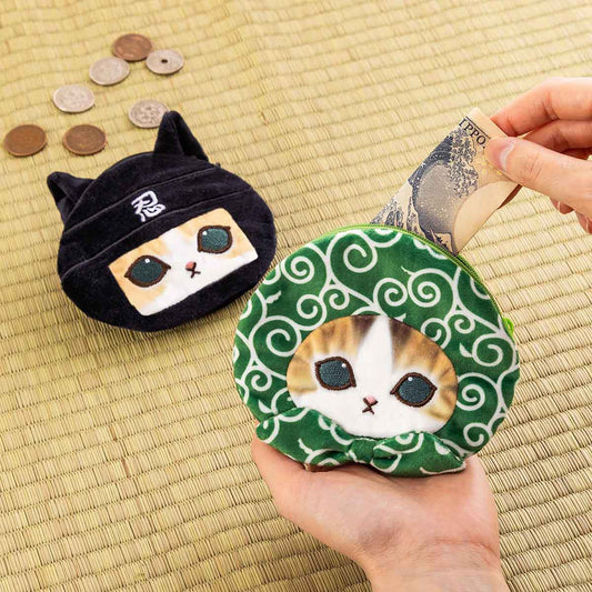 MOFUSAND | Secret Mini Face Pouch with Ball Chain Blind Box H25 x W25cm (Japanese Heart Cat)