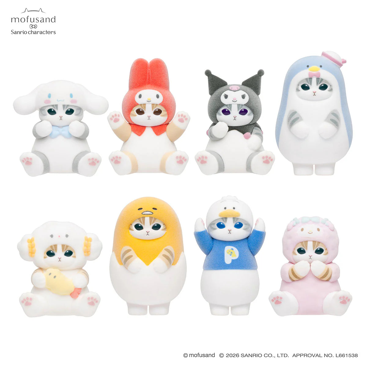 Mofusand × Sanrio | Secret Fluffy Flocky Figure Collection Blind Box 98x68x55mm (Vol.2)