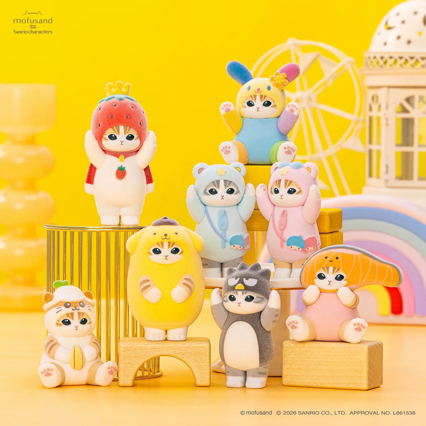 Mofusand × Sanrio | Secret Fluffy Flocky Figure Collection Blind Box 98x68x55mm (Vol.3)