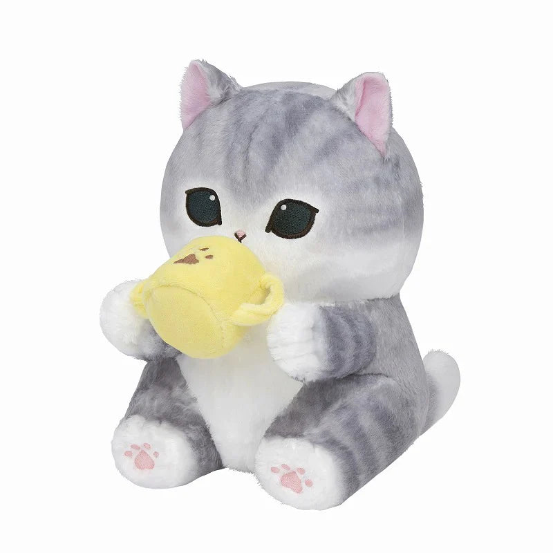 MOFUSAND | Baby Dinosaur Cat Cup Plush Toy Plush Doll 215×190×215mm (Fluffy Poncho Hoodie)
