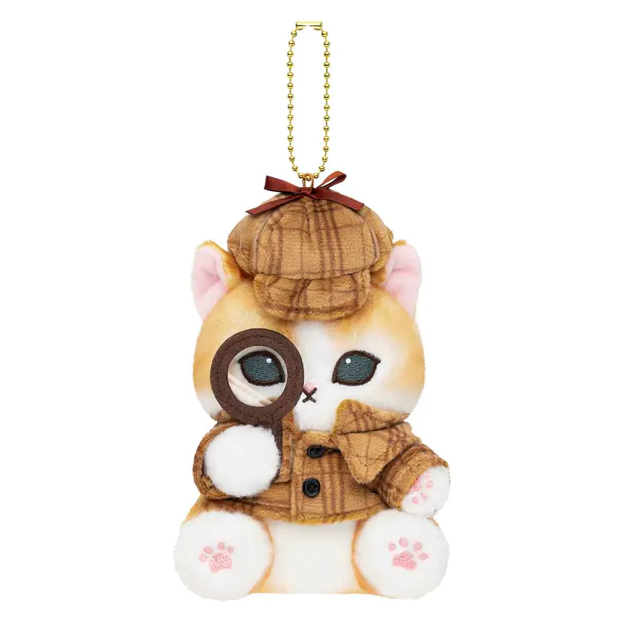 MOFUSAND | Mascot Holder Plush Keychain 155×120×90mm (Mofumofu Journey Cat - Detective)