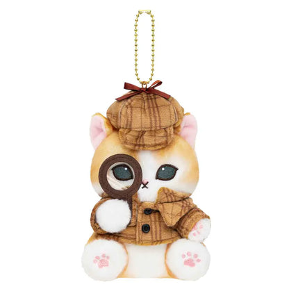 MOFUSAND | Mascot Holder Plush Keychain 155×120×90mm (Mofumofu Journey Cat - Detective)